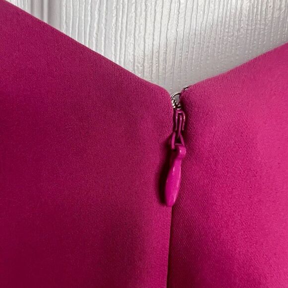 Ann Taylor Magenta Tie Waist Sleeveless Faux wrap Sheath Dress Size 6 NWT - Picture 9 of 16